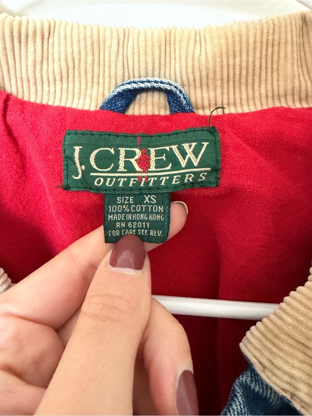 Vintage J. Crew Denim Jacket with Corduroy Collar - Picture 2 of 5
